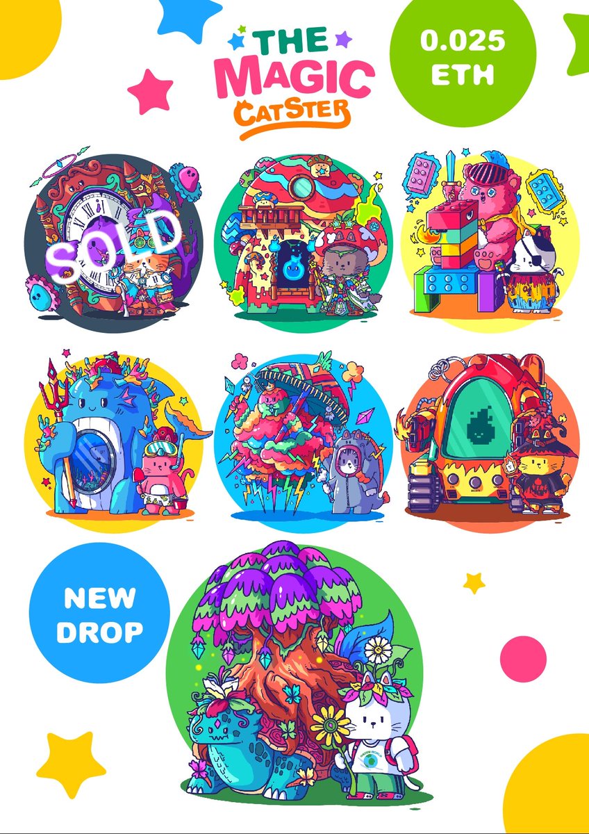 COLLECTION THE MAGIC CATSTER 50 MEOW DROP 7/50 SOLD 1/7 PRICE 0.025 $ETH NEW DROP THE CATSTER TURTLE OF TREE #7 AVAILABLE ON opensea.io/collection/the… #Ethereum #nftcollector #NFTCommunity #NFTdrops #OpenSeaNFT #NFTartist #NFTs
