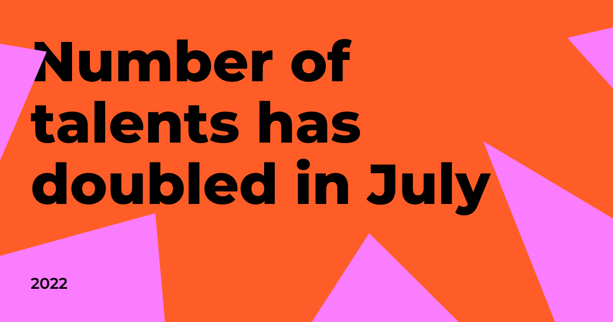 TalentServiceAI's tweet photo. Have you been waiting for updates on Talent Service? Here you go!

▪️ 6500+ new talents registered on the platform in July!

▪️ Open jobs number has doubled since June. Now we have 2200+ job postings on Talent Service.

Check more: https://t.co/fu3MbFQS7G https://t.co/HKIitpJM0b