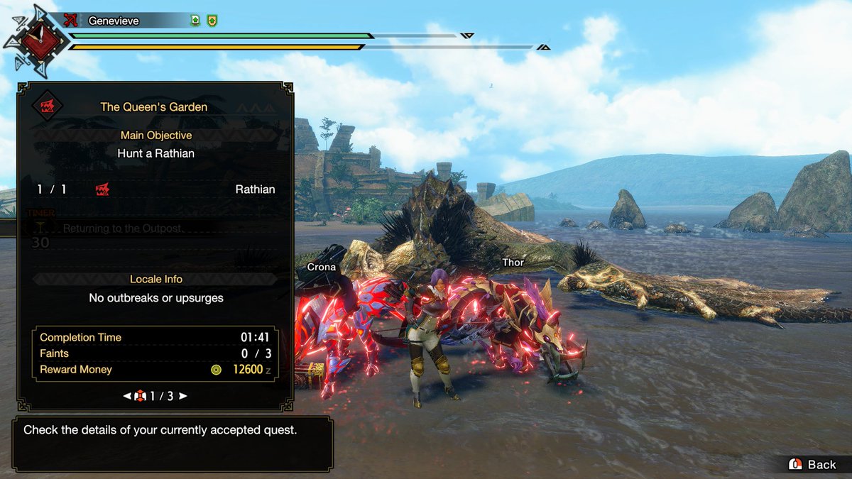 Whoa_PancakeMix's tweet photo. @Arekkz Been Competing with a friend (SnS vs Bow) on how fast we can full Kill MR Rathian (no cap). Fastest time So far is 1:41... lets hope he doesn't beat my time ;-; https://t.co/ZKZtcHlMOq