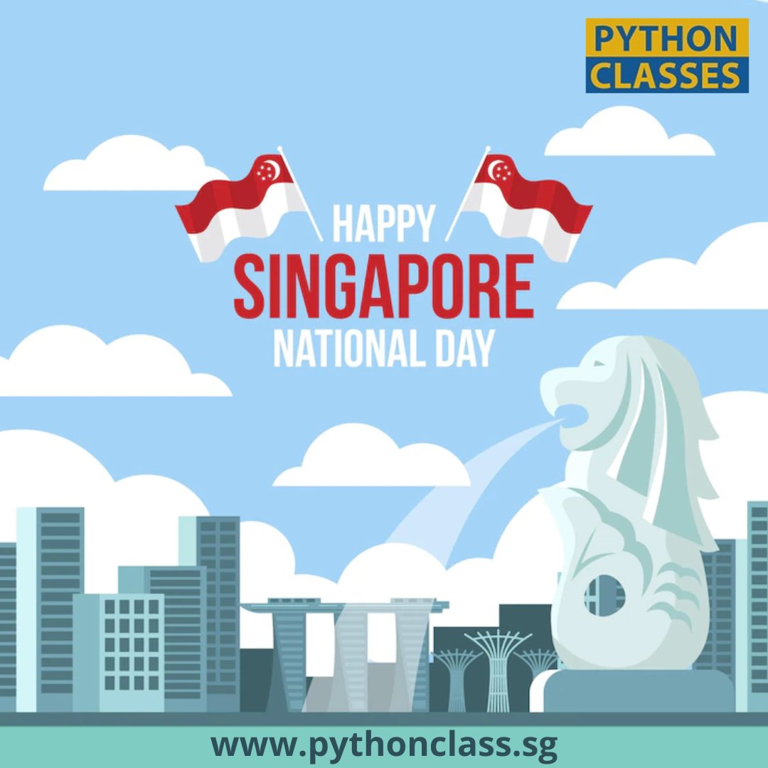 pythonclasssg's tweet image. Let us all come together to help our glorious nation move forward. 
Happy Singapore ✨🇸🇬 Independence Day! 
#NationalDaySG #SingaporeSpirit #SGUnited #TogetherStrongerSG #HappyBirthdaySingapore #pythonclasses