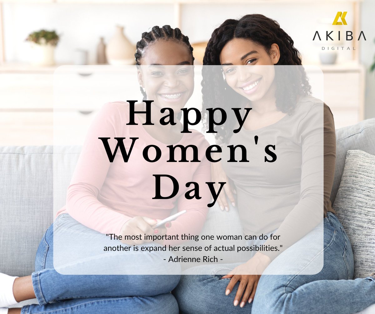 akibadigital's tweet photo. #HappyWomensDay
We would like to wish every single woman a wonderful Women's day. We salute the ever-inspiring spirit of #womanhood.
"The most important thing one woman can do for another is expand her sense of actual possibilities." - Adrienne Rich
#09August #AdrienneRich https://t.co/OwUYSpWmVp