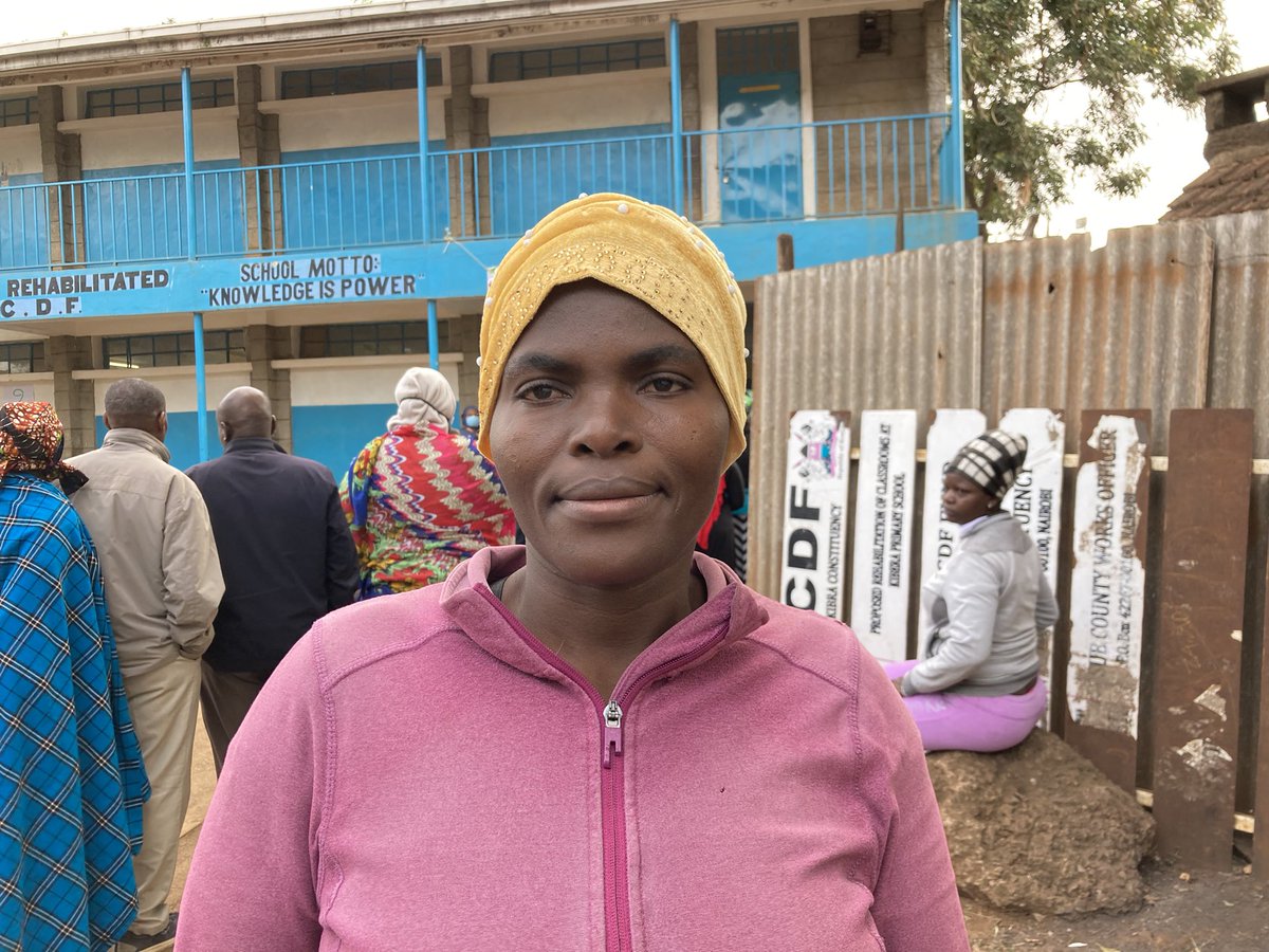 LA_Bagnetto's tweet photo. At Old #Kibera Primary school, where @RailaOdinga will vote this morning, Pauline Atieno said she came at 5am but had a hard time reading her name on the vote register because the print was so small. She found the right line and voted by 8:20am. #KenyaDecides2022 https://t.co/9SVCPYe7Dg