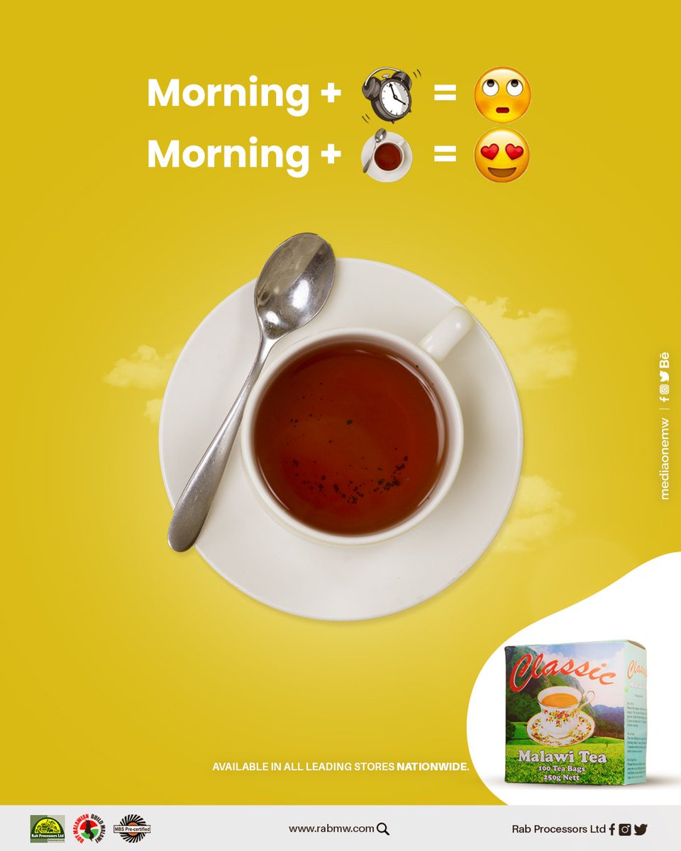 LtdRab's tweet photo. Add a sip of freshness and flavor to your daily routine with Classic Malawi Tea!
#classictea #teatime #Rabprocessors #rabprocessors #malawi https://t.co/AuZPN2vX6T