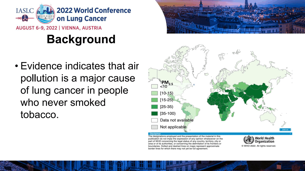 Dr. Renelle Myers et al. suggest air pollution can be included as a risk factor for patients with #lungcancer who have never smoked. During #WCLC22 she shares findings that have important clinical implications in assessing lung cancer risk with global migration.