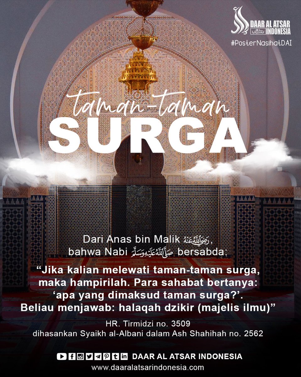 ﷽
📝 TAMAN-TAMAN SURGA

#posterDAI #hijrah #islam #dakwah #muslimah #muslim #pemudahijrah #sunnah #hijab #kajianislam #indonesia #dakwahislam #hijrahku #tauhid #kajian #istiqomah #hijrahcinta #dakwahsunnah #kajiansunnah #alquran #dakwahtauhid #beraniberhijrah #viral #Trending