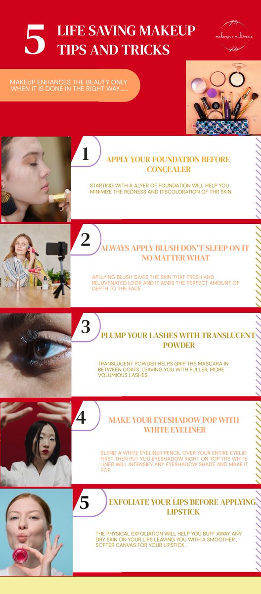 MandM3703's tweet photo. wanna get flawless and beautiful makeup look ??? then here are some life saving tips and tricks 😍😊 #makeuplooks #makeup #cosmetics #beauty #trending #makeuplover #flawlessskin #flawlessmakeup #tipsandtricks #tips #hacks #viral #wakeupmakeup https://t.co/S8XqKHnDJp