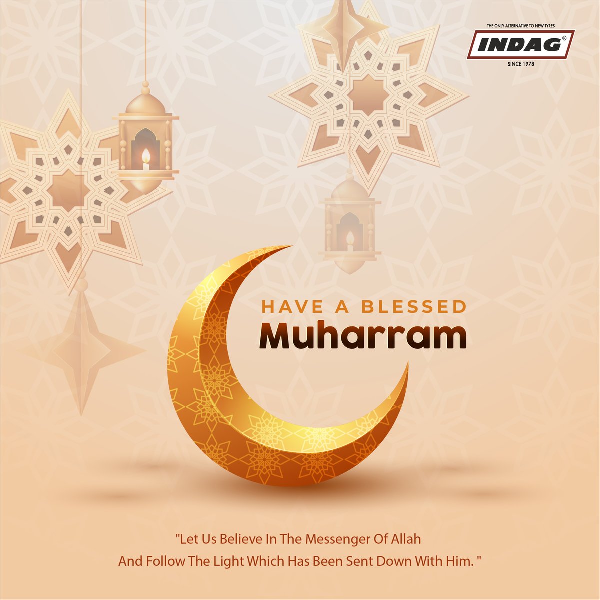 IndagRubber's tweet photo. May Allah shower you with gifts of love, bravery, wisdom, contentment, health, patience, and cleanliness.

Indag Rubber prays for you and your family’s happiness and well-being on this pious occasion of Muharram.

#IndagRubber #retreading #tyreretreading #muharram2022 #Muharram https://t.co/DYzFVNxU0C