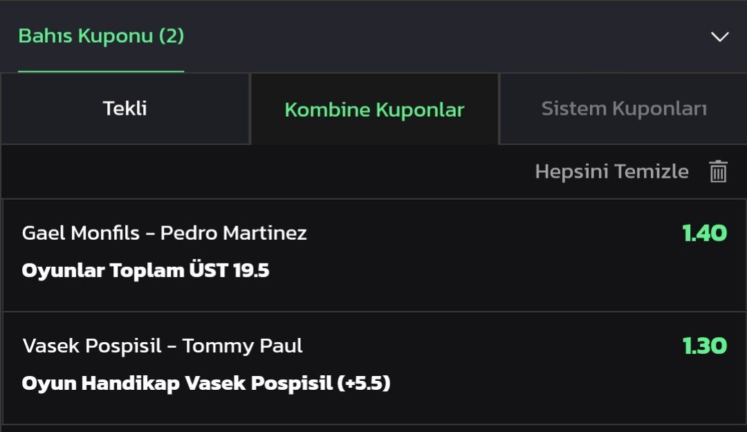 Sonictips (@Djoker10is) on Twitter photo 2022-08-09 12:12:56 💎Stake 8 ikili oran 1.84
Gael Monfils vs Pedro Martinez
📌 toplam 19.5 üst
Vasek Pospisil vs Tommy Paul
📌 Pospisil +5.5h
Bol şanslar ☘
linkten kayıt: bit.ly/intobetgir
#ATPMontreal 💎Stake 8 ikili oran 1.84
Gael Monfils vs Pedro Martinez
📌 toplam 19.5 üst
Vasek Pospisil vs Tommy Paul
📌 Pospisil +5.5h
Bol şanslar ☘
linkten kayıt: bit.ly/intobetgir
#ATPMontreal