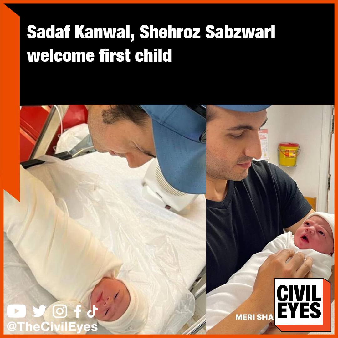 Congratulations are in order for #SadafKanwal and #ShehrozSabzwari, who have welcomed their first child. The couple, who tied the knot in 2020, has recently welcomed a baby girl. Supermodel #MehreenSyed took to Instagram and shared a picture of Shehroz with the newborn.