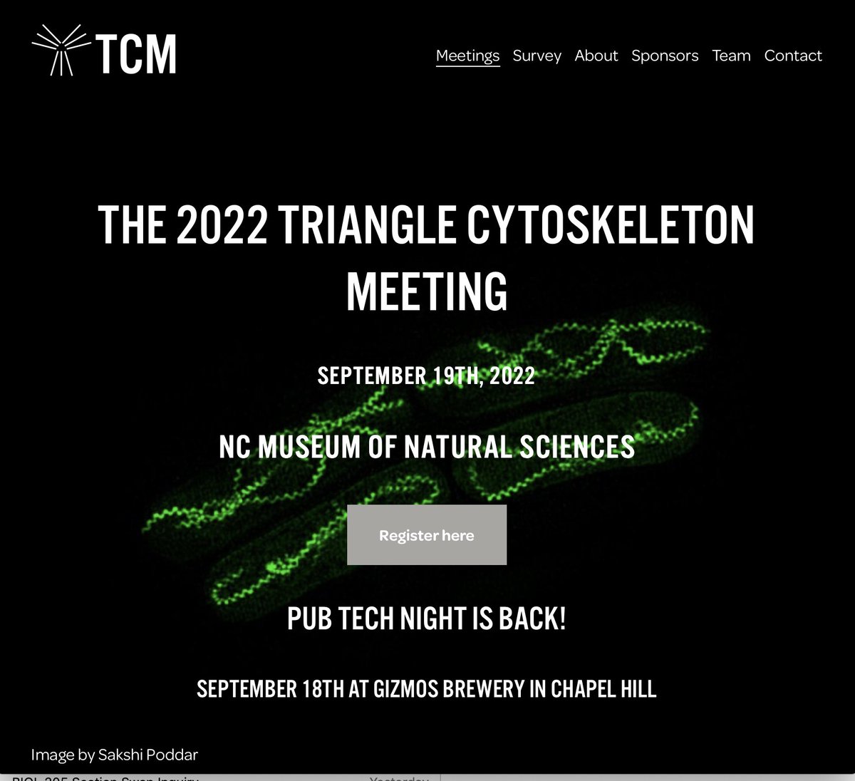 Mark Peifer (@peiferlabunc) on Twitter photo Registration for the Triangle Cytoskeleton Meeting is still available--closes Aug 12. This is an amazing local meeting and attracts scientists from across the Southeast--this year at the amazing NC Museum of Natural Sciences. Join me! <a href="/TriCytoskeleton/">Cytoskeleton Meeting</a>
trianglecytoskeleton.com Registration for the Triangle Cytoskeleton Meeting is still available--closes Aug 12. This is an amazing local meeting and attracts scientists from across the Southeast--this year at the amazing NC Museum of Natural Sciences. Join me! <a href="/TriCytoskeleton/">Cytoskeleton Meeting</a>
trianglecytoskeleton.com