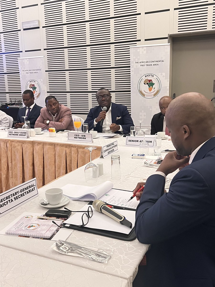 Lively discussions are underway, with the media leaders posing various questions on the implementation of the AfCFTA and how the media and private sector as a whole can be leveraged to actualise economic growth. #AfCFTA