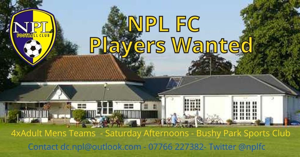 NPLFC (@nplfc) on Twitter photo New players welcome at NPL football club in Teddington. 4 Saturday teams with training at the club on Tuesdays at 7pm <a href="/twickerati/">twickenham tweets</a> <a href="/TeddingtonC/">Teddington Together</a> @TeddSportLtd <a href="/HamptonPN/">Hampton People</a> New players welcome at NPL football club in Teddington. 4 Saturday teams with training at the club on Tuesdays at 7pm <a href="/twickerati/">twickenham tweets</a> <a href="/TeddingtonC/">Teddington Together</a> @TeddSportLtd <a href="/HamptonPN/">Hampton People</a>