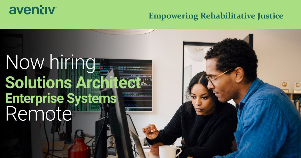 Aventiv Technologies is #hiring a Solutions Architect - Enterprise Systems. 

DM or email (Jarrod.Jones@aventiv.com) for more information. #TeamAventiv #SolutionsArchitect #EnterpriseSystems #remotejobs #remoteopportunity #opentowork #opentoconnect