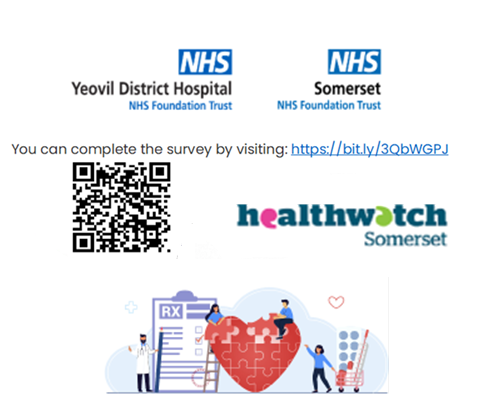 We will be at the Concourse by M&S at Musgrove Park Hospital on Weds 10th August from 9.30am to 12.30pm. If you are in the area come & tell us how you use the services of Somerset & Yeovil NHS Foundation Trusts, which are merging, or do their survey here: bit.ly/3QbWGPJ