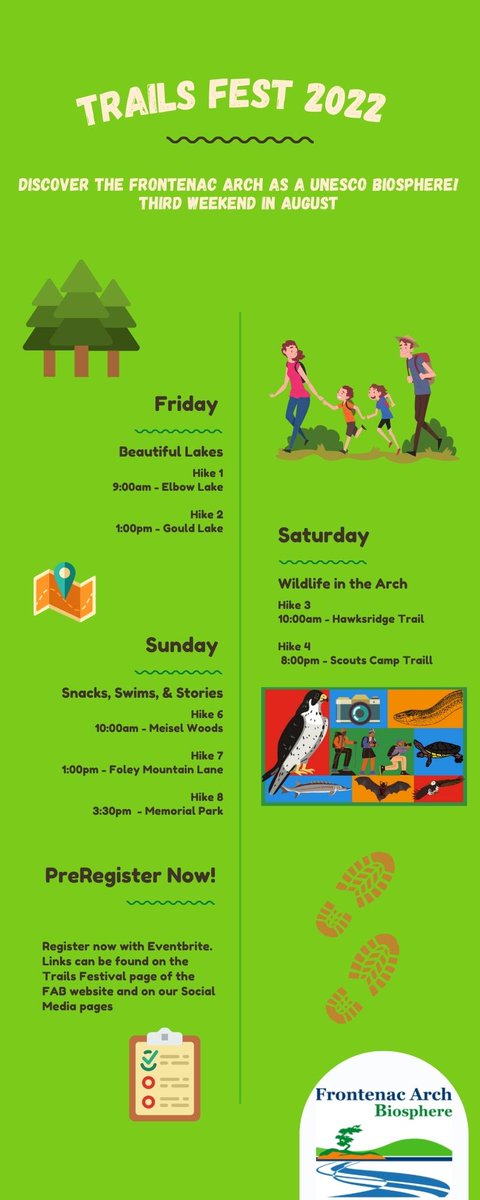 The Trails Festival is back! Register now and explore the biosphere’s Natural and Cultural beauty through 7 guided hikes.
Visit eventbrite.ca/e/explore-fab-… to learn more and sign up 
🐝🐞🌿