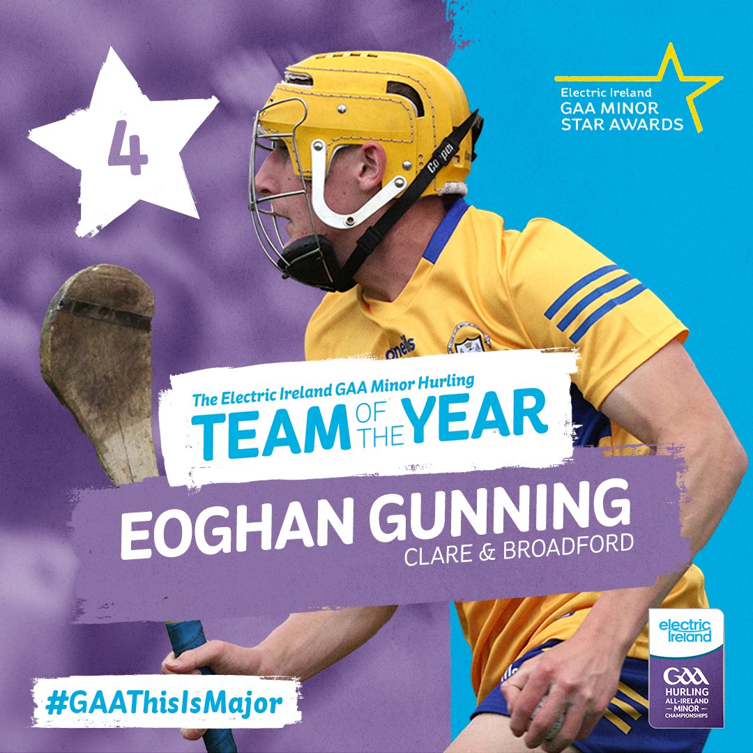 ElectricIreland's tweet photo. Eoghan Gunning of @BroadfordGAA had a talent for making crucial interceptions at the key moments. His ability to disrupt play and transition the ball into attack proved to be vital for his @GaaClare side. https://t.co/vGA2B5HDKn
