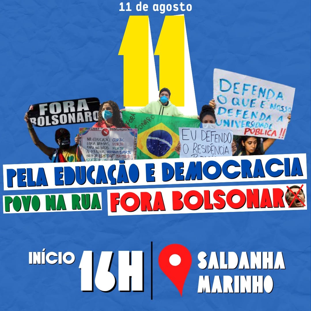 assufsm's tweet photo. ⚠ @dceufsm convoca ato pela educação e democracia no dia 11 de agosto, na Praça Saldanha Marinho 

⏰ Dia 11 de agosto, às 16h, a aula será na Praça Saldanha Marinho!

#estudantesnarua #aulanarua #11deagosto #sindicalismo #assufsm https://t.co/UwpYgZr1KQ