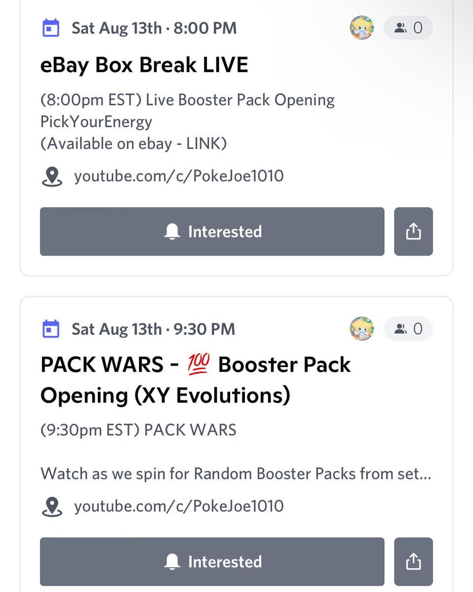 PokeJoe1010's tweet photo. #SaveTheDate #Saturday 8/13 #SaturdayNight #LIVE #Watch
8pm #Pokemon #BoxBreak
930pm #PackWars featuring #XY #Evolutions
Chill in the #Dojo2 for some #Free #Giveaways 🥳
#pokémon #pokemongo #pokemoncards #pokemontcg #TheHobby #Charizard #TradingCards #1010fam #StayAwesome ✌️ https://t.co/wLiEN7Y6GR