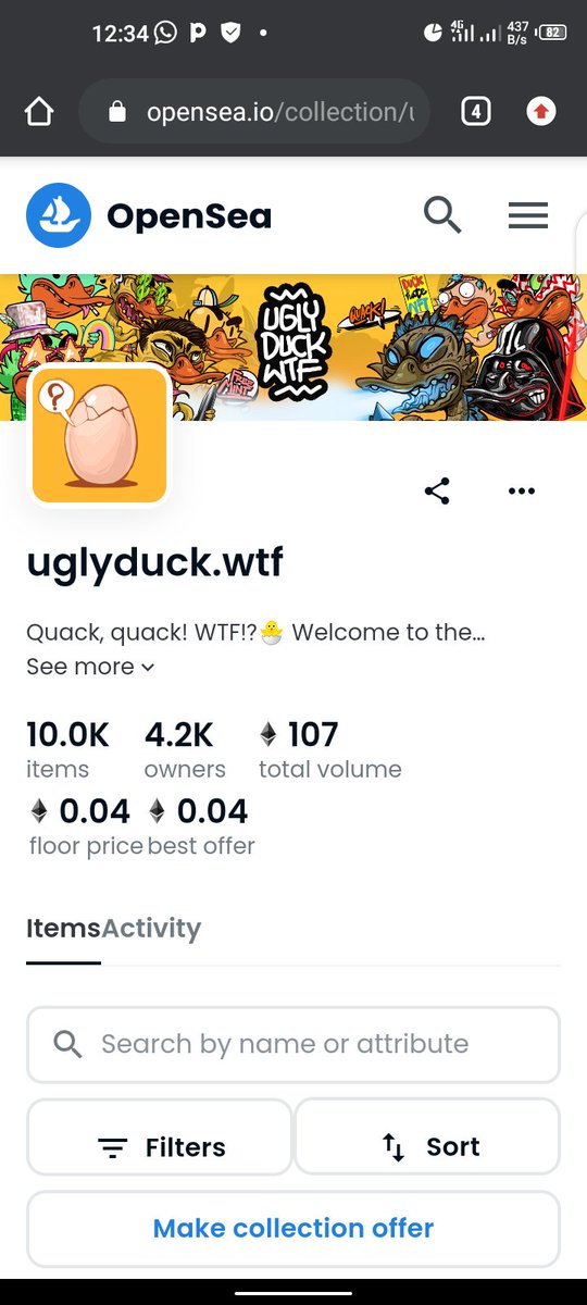 No one believed in <a href="/Uglyduckwtf/">UglyDuck.wtf</a> till they sold out and have a volume more than 100ETH.

Remember, it is an ETH free mint project. 

#uglyduckwtf #QUACKarmy 
#NFT #NFTCommunity #FreeMintNFT #BlueChipNFT #NFTCollection #nftcollector #NFTProject #SOLDOUT #ETH