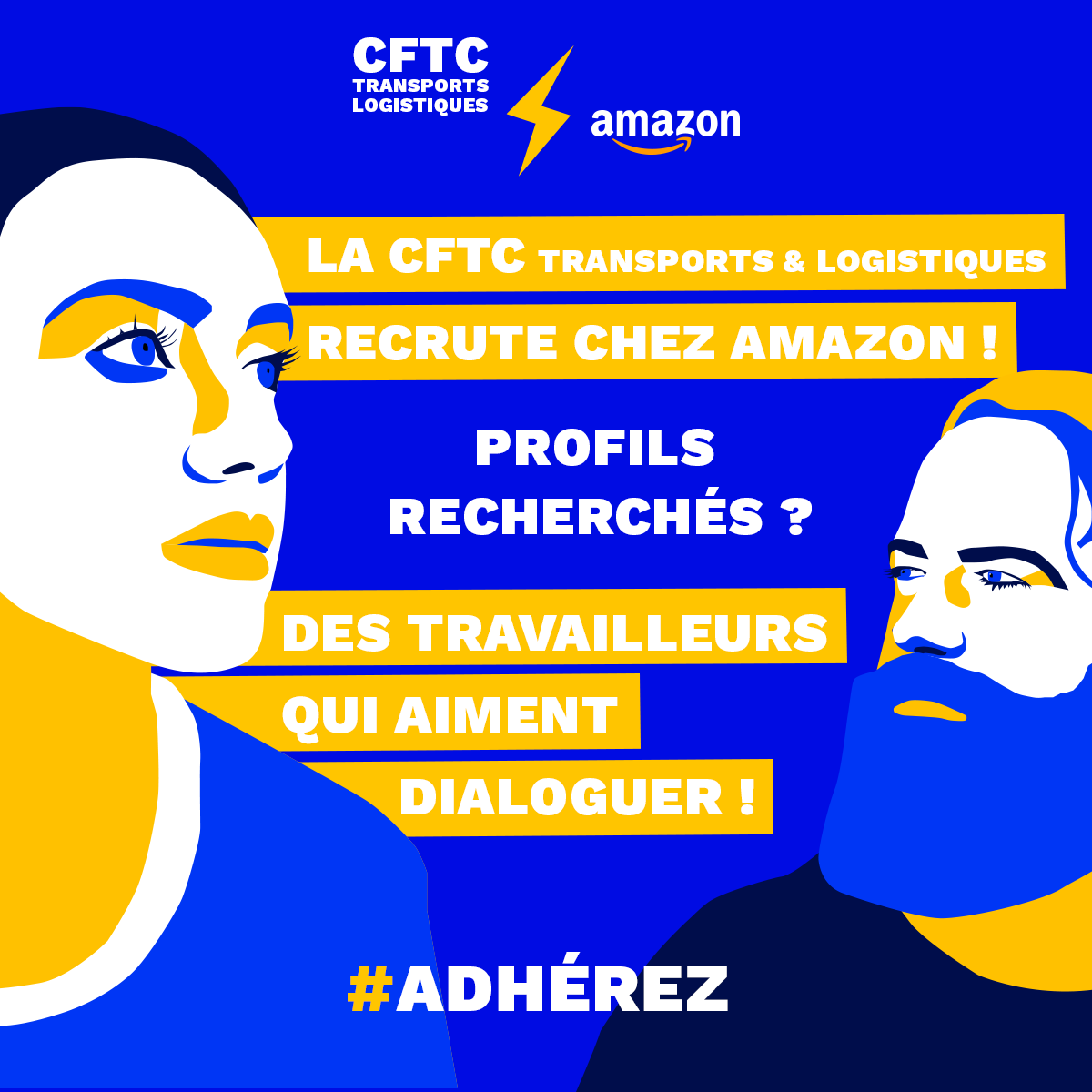 Nous recrutons chez Amazon 🕵️‍ 
Qualités requises 🛠️
Aimer dialoguer, c’est-à-dire avoir envie de trouver des solutions constructives par le dialogue pour défendre nos valeurs.
Expériences requises 📝
Aucune, venez comme vous êtes ! 
Vous vous reconnaissez ? 💘