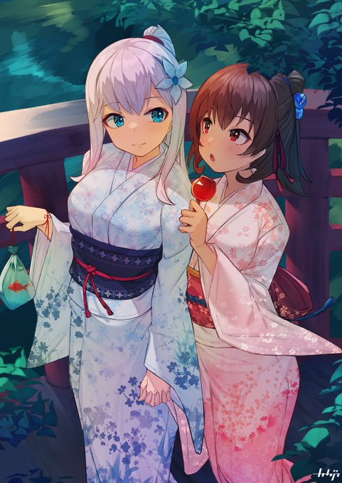 楽しかった夏祭り 帰り道はそっと身を寄せて

二人のリラックスした表情可愛い・・・
身体を寄せて恋人繋ぎしてるの最高

※イラストはかがぁ先生にご依頼しました。ありがとうございました!
※skebコミッションです 無断使用・転載お断り 