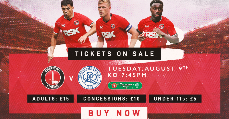 CAFCofficial's tweet photo. Cup football at The Valley 🏆
Knockout football 🥊
Under the lights 💡
London derby 🆚
🎟️ Get your tickets for tonight's cup clash with @QPR...
🔴⚪ #cafc