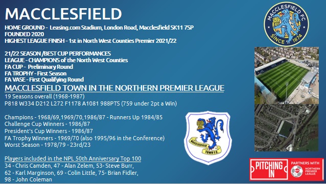 NorthernPremLge's tweet image. With the @nwcfl champions @thesilkmen, with only 1 completed season, the stat sheet is quite small. However with Macclesfield Town being a one of the Founding members and 3 time winners of the @PitchingIn_ NPL, We look back at the 19 year stay of the club in the League #NPL50