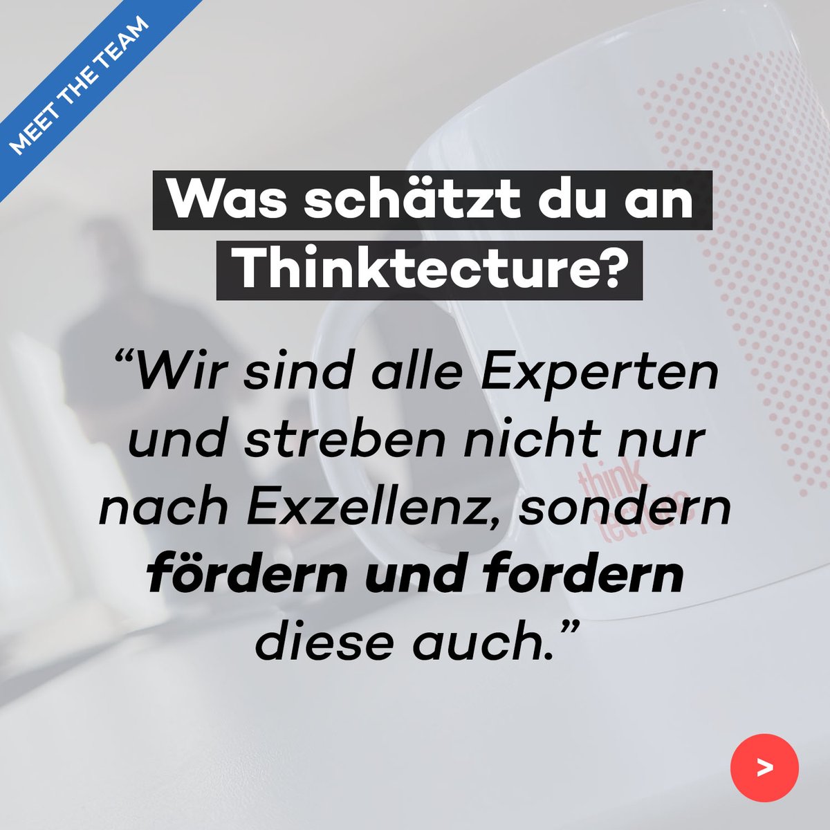 3 Fragen an @isabelschrage:
Damit sich die Kollegen auf unsere Kunden fokussieren können, managed Isabel die Prozesse unserer zahlreichen Content-Formate, verbindet sie mit der Community und hat auch bei einigen weiteren Themen ihre Finger im Spiel. ✌️🪄
thinktecture.com/thinktects/isa…