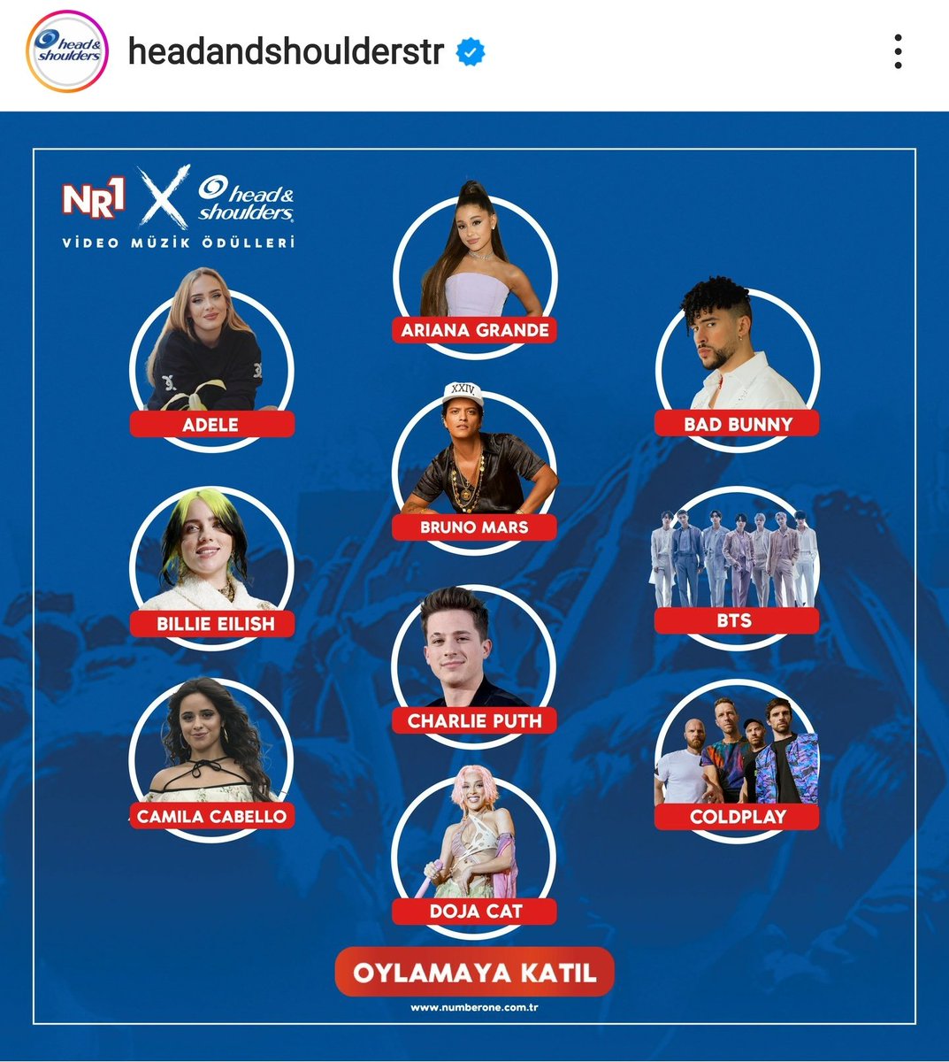BTSonRadioTR's tweet photo. [🏆] BTS, Head&amp;Shoulders x NR1'in Video Müzik Ödülleri'de En İyi Yabancı Şarkıcı kategorisinde aday gösterildi.

Buradan oy verebilirsiniz. 
➡️https://t.co/hgzDy3TKAO

#BTS @BTS_twt https://t.co/t7EdnpZVwb