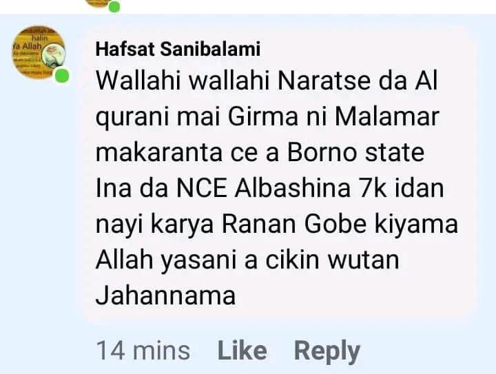 Waspapping_'s tweet photo. I wonder what defense Zulum fans have for a woman with NCE getting paid as monthly salary 

Is she also unqualified like you lots claimed or she’s a ghost worker??

I sympathize with teachers earning 7k as monthly salary in Borno state, some of which have family to feed 😢 https://t.co/bYS3vByJxU