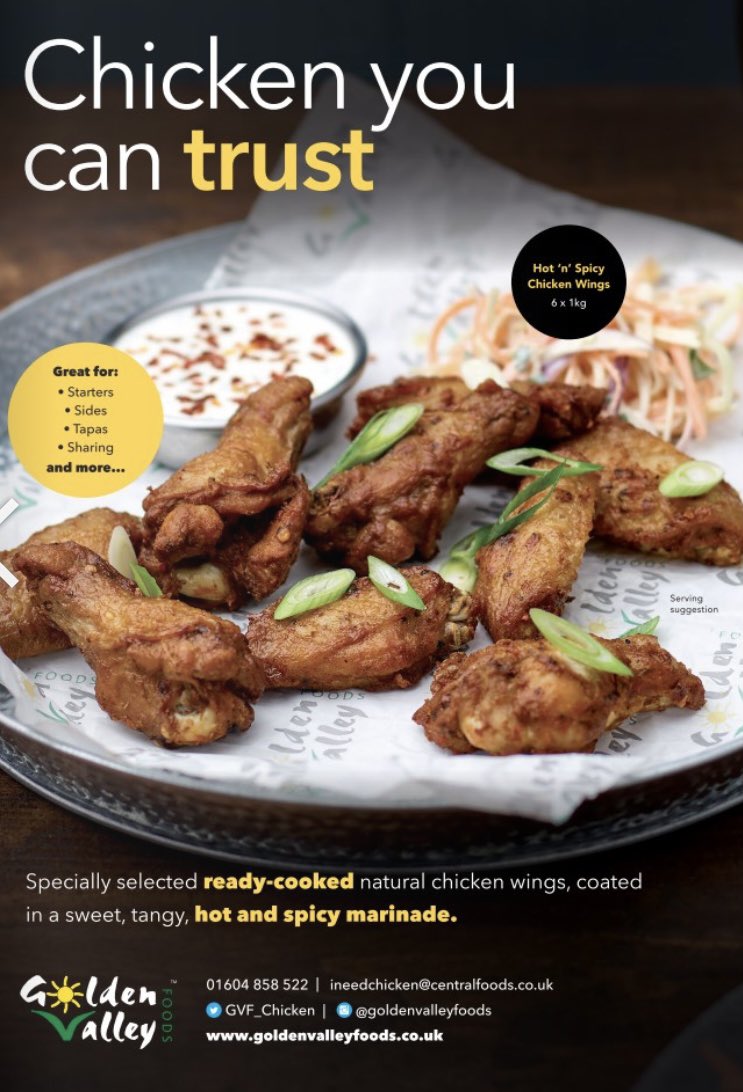 Fry_Magazine's tweet photo. CHICKEN YOU CAN TRUST 

https://t.co/3T6XvsNjDm

What’s on your menu? #chickenwings #chicken #chickenrecipes #chickendinner #chickenideas #menu #menuideas #menuoptions #fishandchips #chips #takeaway #chef #restaurant #smallbusinessuk #smallbusiness @GVF_Chicken @CentralFoods https://t.co/5HU8WPFN1k