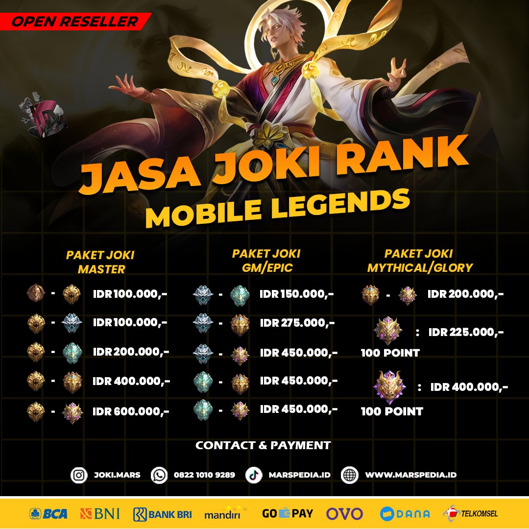 MarsCelebrity's tweet photo. JASA JOKI TOP UP DIAMOND MOBILE LEGENDS MLBB ML TERMURAH AMAN TERPERCAYA MARSPEDIA MARS CELEBRITY CORPORATE JOKIMARS
BY : MARSPEDIA MARS CELEBRITY CORPORATE JOKIMARS

Contact Person
👥 WA = 0822 1010 9289
🔗 Website = https://t.co/wAXlNG5jeL
🔗 Website = https://t.co/Sy9YokIiJj https://t.co/3BGqeSwHLl