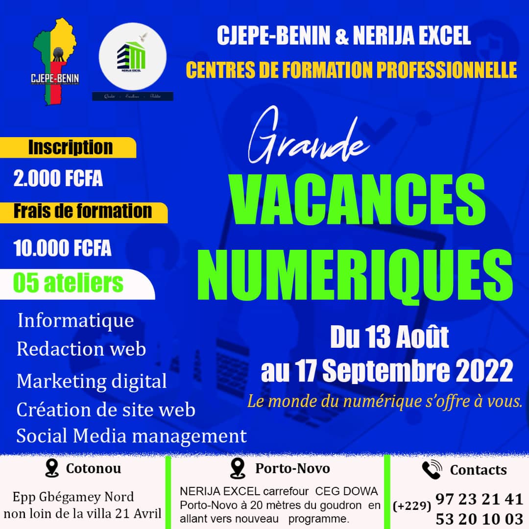 cjepebenin's tweet photo. Lancement officiel de notre agence à Porto-Novo samedi prochain à 9h00.
#news @numeriquebenin @adnbenin @AurelieASZ https://t.co/HQwfcAD3Lh