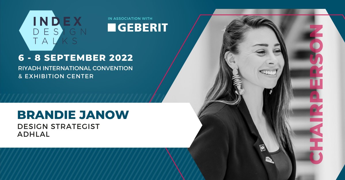 indexsaudiexpo's tweet photo. We are pleased to announce Brandie Janow, Design Strategist at @adhlalfordesign, as the Chairperson for the Day 2 of the INDEX Design Talks.
#INDEXSaudi #INDEXDesignTalks #interiordesign #architecture #design #saudiarabia #Vision2030 #riyadh #riyadhevents #discoverneom #designer https://t.co/u6sVIAww45