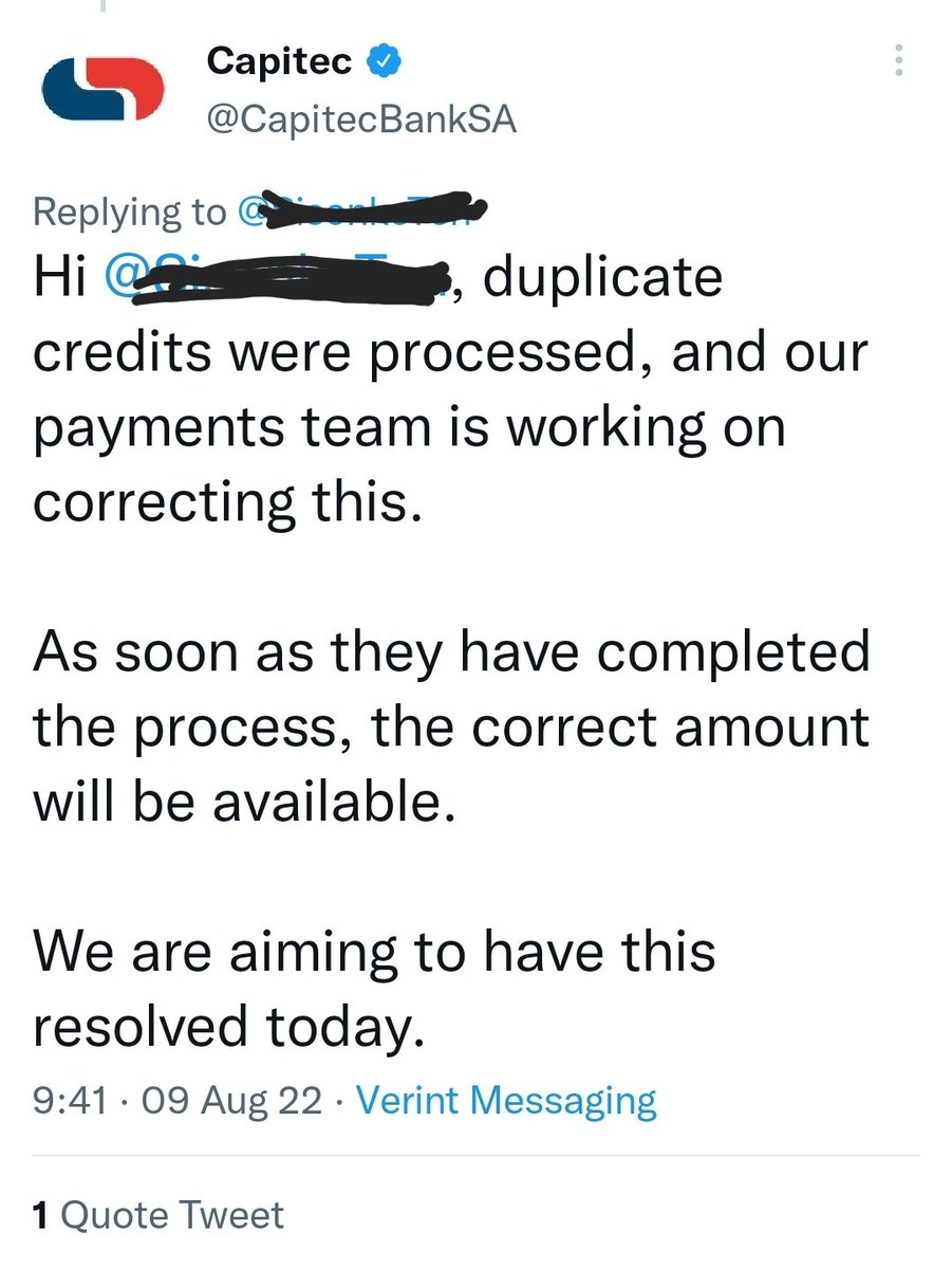 sharetwits's tweet image. Although #Capitec had reported in MSM that they had sorted their IT problems out 40 hours after the first reports, how is it that 6 days later and official Capitec communication still showed that duplicate credits were still been processed? #whatisreallygoingon?
