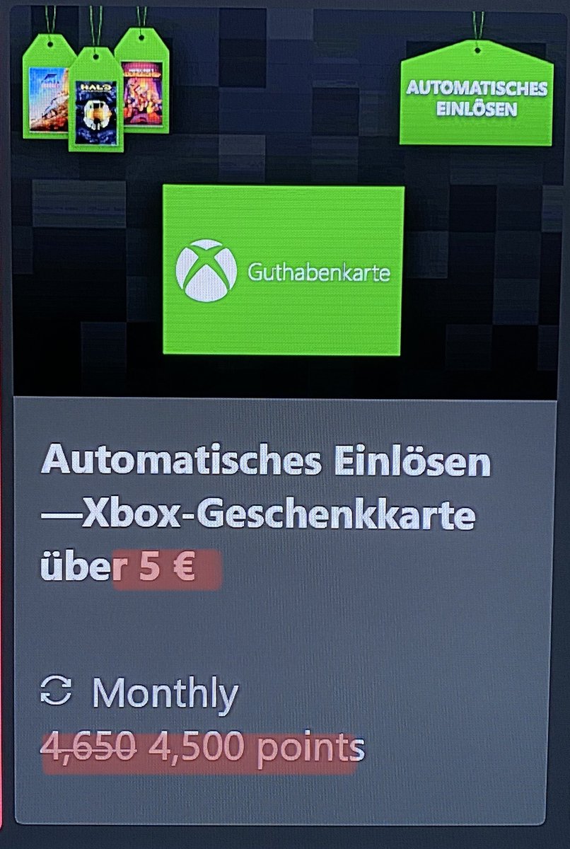 NikoMueller's tweet photo. The #Xbox reward system is god’s blessing!

You earn reward points by playing games and completing quests.

I exchange points for my #XboxGamePass subscription and for money.

I make 20-24k points a month. I’m subbed for free till 2024 and earn money. Currently have 150$.😍

1/4 https://t.co/XcPyaFUyGM