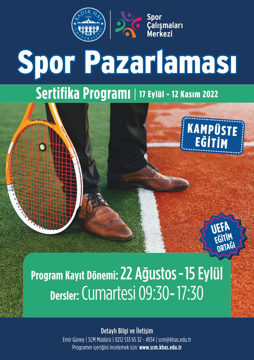 khasscm's tweet photo. 2022/23 Spor Pazarlaması Sertifika Programı 17 Eylül Cumartesi günü başlıyor!

Programın kayıt dönemi ise 22 Ağustos - 15 Eylül tarihleri arasında olacak. 

Detaylar: https://t.co/CJLYEqZpqb https://t.co/1uy6IEktgn