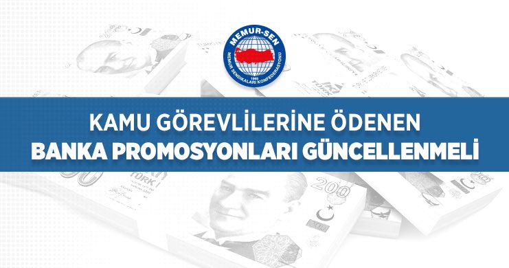 Promosyonların güncellenmesi için kamu kurum-kuruluşları,kamu görevlilerinin menfaatini korumak için harekete geçmeli,yetkili sendika temsilcileri ve bankalarla bir araya gelmeli, değişen durum ve şartlara göre promosyon tutarları revize edilmelidir.

▫️memursen.org.tr/kamu-gorevlile…