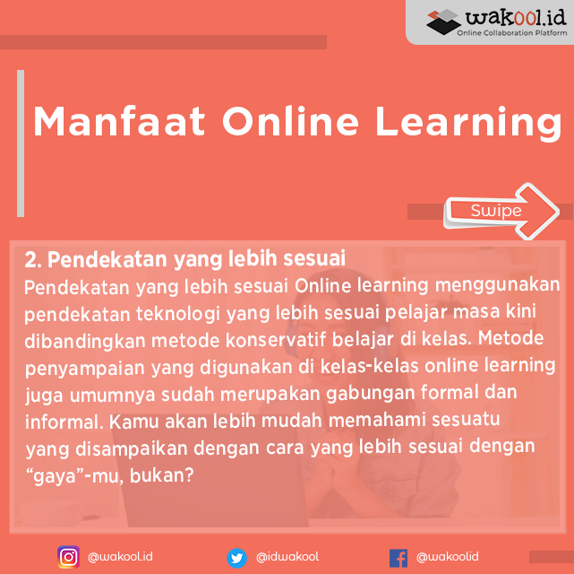 IdWakool's tweet photo. Pembelajaran online memiliki banyak sekali manfaat. Bisa menghemat biaya dan waktu, lebih praktis dan flexibel. Nah, berikut manfaat pembelajaran online.
Klik untuk baca artikel selengkapnya https://t.co/FJ1ADBRBzs
#pembelajaranonline #pembelajaranjarakjauh #pembelajarandaring https://t.co/nteaZrELl8