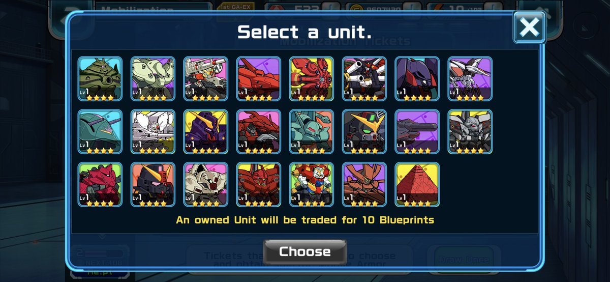 oklahloso's tweet photo. Now which MA is missing in my inventory? #これだからやめられないガンダムウォーズ https://t.co/nGQNNY80J3