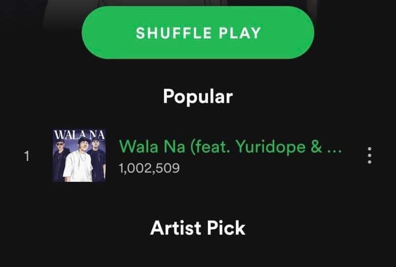 AceCirera's tweet photo. HAPPY 1M STREAM ON SPOTIFY RUKAWA TULOY TULOY LANG ❤️ https://t.co/UHRBAxxiNL