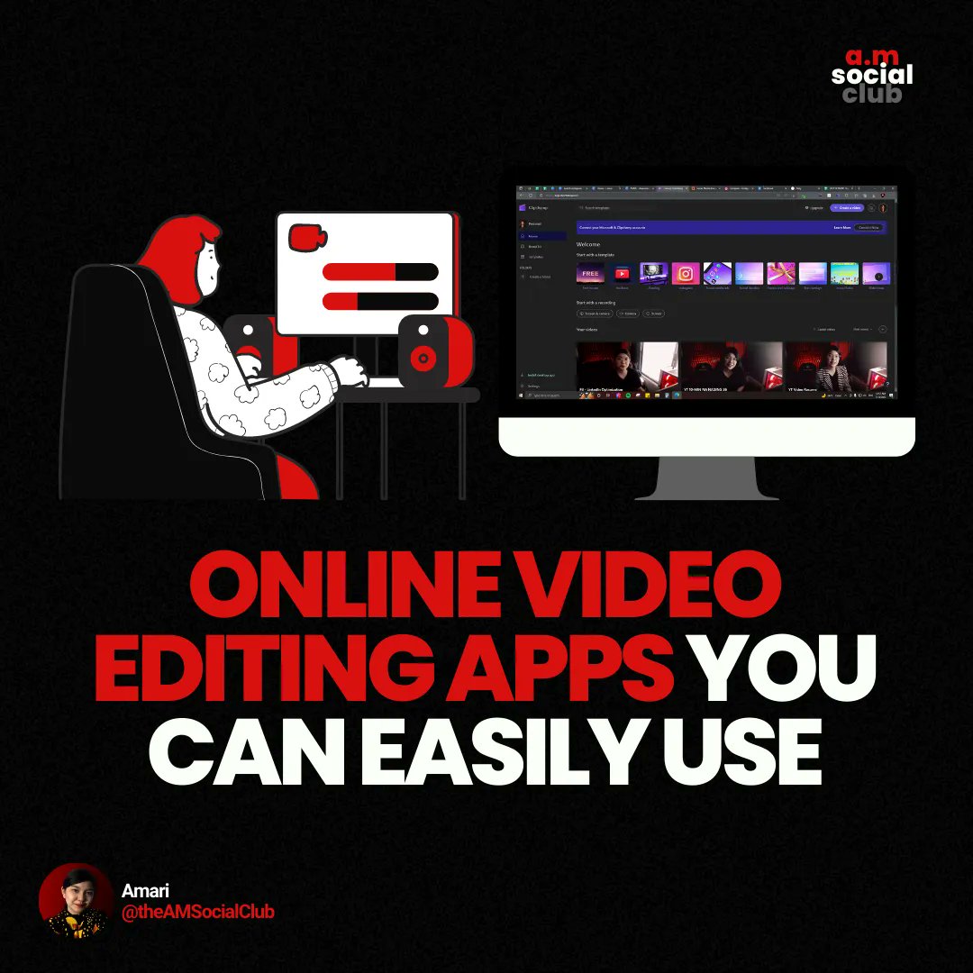 theAMSocialClub's tweet image. We listed down 3 #videoeditingapps you can easily use on your browsers!

👉🏻 #Canva
👉🏻 #Clipchamp
👉🏻 #Jitter

Have you used any of these video editing apps? How is it? Tell us in the comment section! ✨