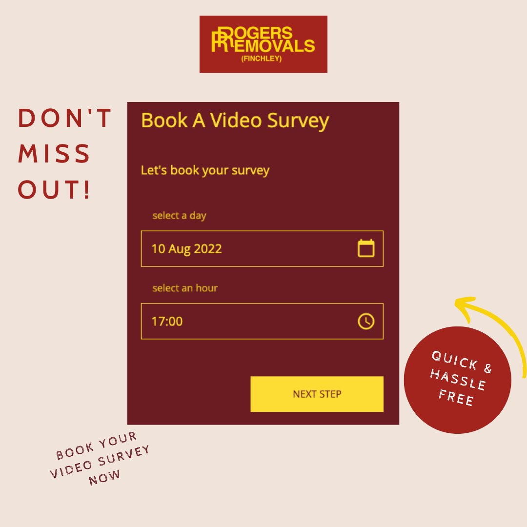 #Movinghomes has never been easier 🤩 By arranging a video survey with us, we can start your #movingprocess right now!

Using a device with WhatsApp or FaceTime installed, we can carry out the online survey without the hassle! 📱

Book your survey here: rogersremovals.co.uk/video-survey/