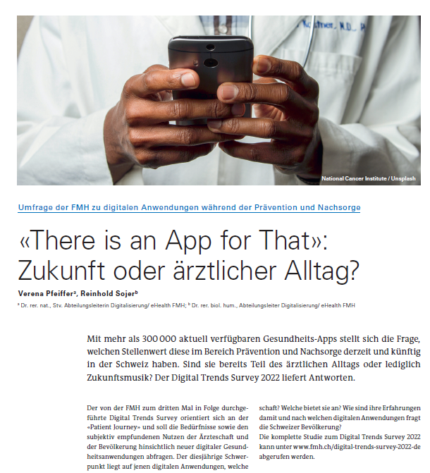 doctorfmh's tweet photo. Für welche digitalen Gesundheitsanwendungen interessiert sich die Schweizer Ärzteschaft und für welche die Schweizer Bevölkerung? Der Digital Trends Survey liefert Antworten, die Ausgabe 2022 fokussiert sich auf den Bereich Prävention und Nachsorge.

https://t.co/5jR6Z5AaDa https://t.co/PxQmV9ShIS