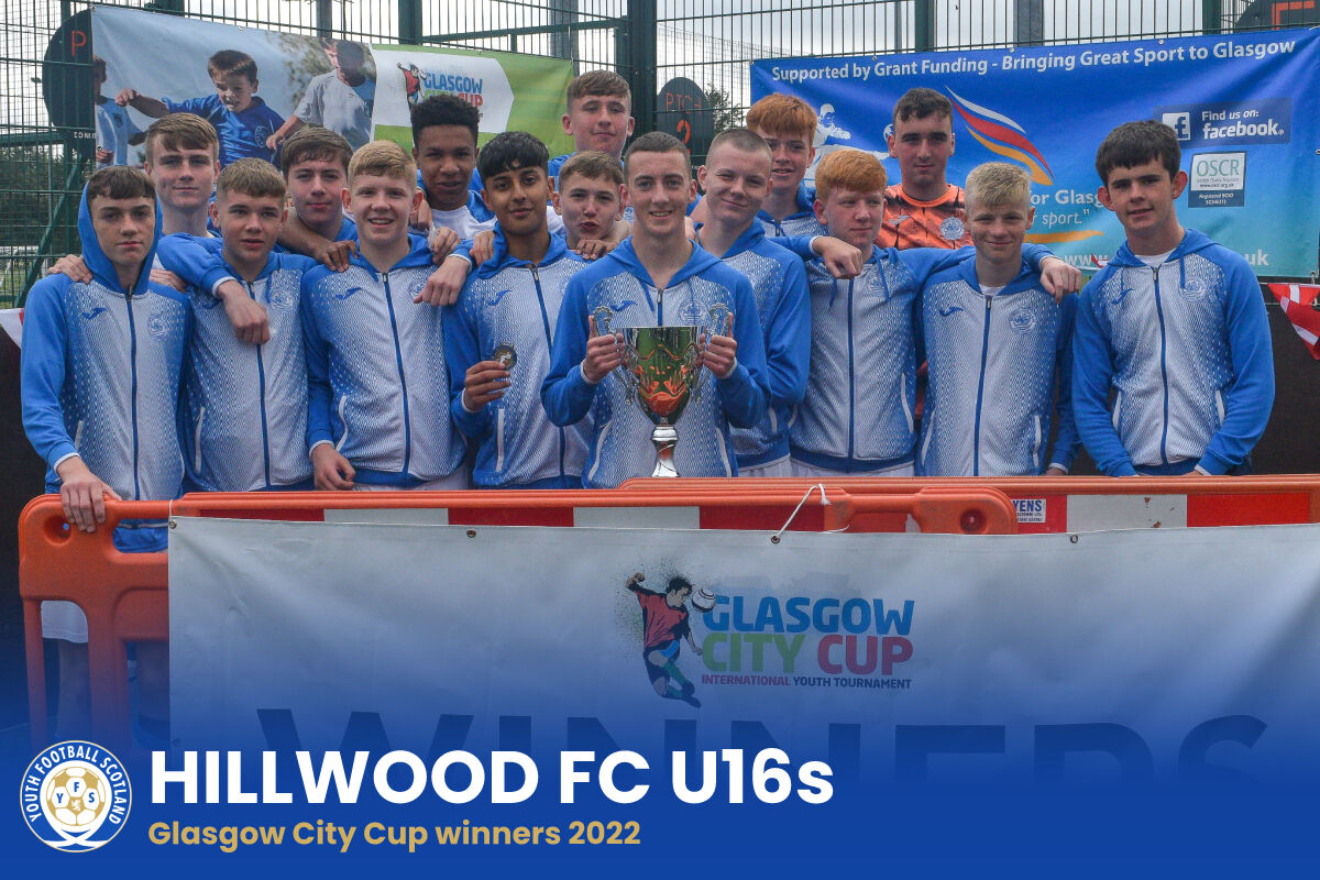 𝗖𝗛𝗔𝗠𝗣𝗜𝗢𝗡𝗦 🏆 

Congratulations to <a href="/Hillwood_fc/">Hillwood football club</a> U16s, <a href="/glasgowcitycup/">Glasgow City Cup</a> winners 2022!

➡️ Get an alert when the photos go live and souvenir discount code here: yfsmedia.net/camerasatyourg…