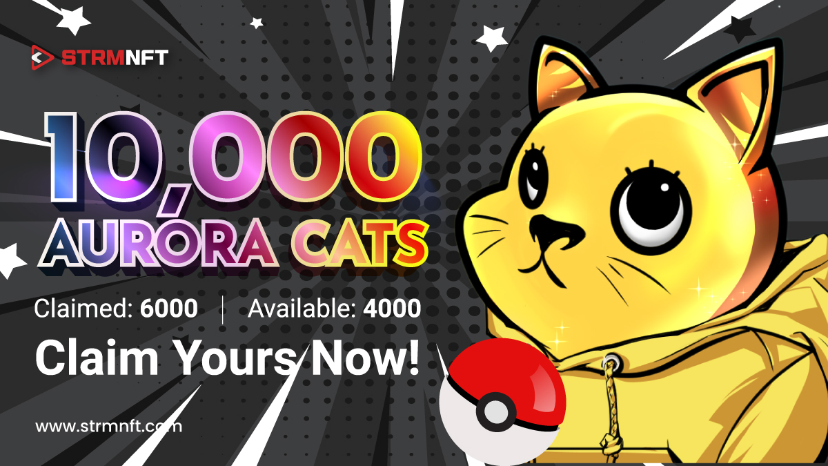 Airdrop: STRMNFT (FCFS 4000)
Reward: 1 NFT (~$50)
Distribution date: August 12th

- Complete all tasks of the airdrop
- For First 4,000 eligible participants
- Register on STRMNFT and submit your Metamask address

#STRMNFT #STRMNFTMarketplace #AuroraCats #AirdropAlert