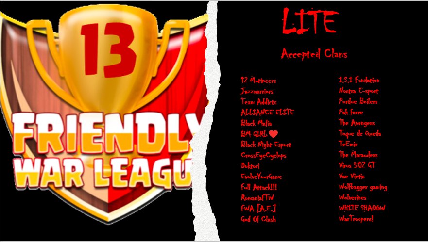 Friendlywarleague tweet media