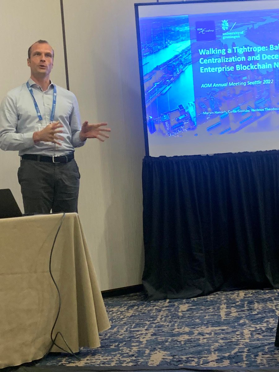 Happy that my co-author Marvin Hanisch presented our latest #blockchain research at the <a href="/TheAOM/">AcademyOfManagement</a> Annual Meeting in Seattle this year!

Read more here: journals.aom.org/doi/abs/10.546…

#enterpriseblockchain #aom2022 #research