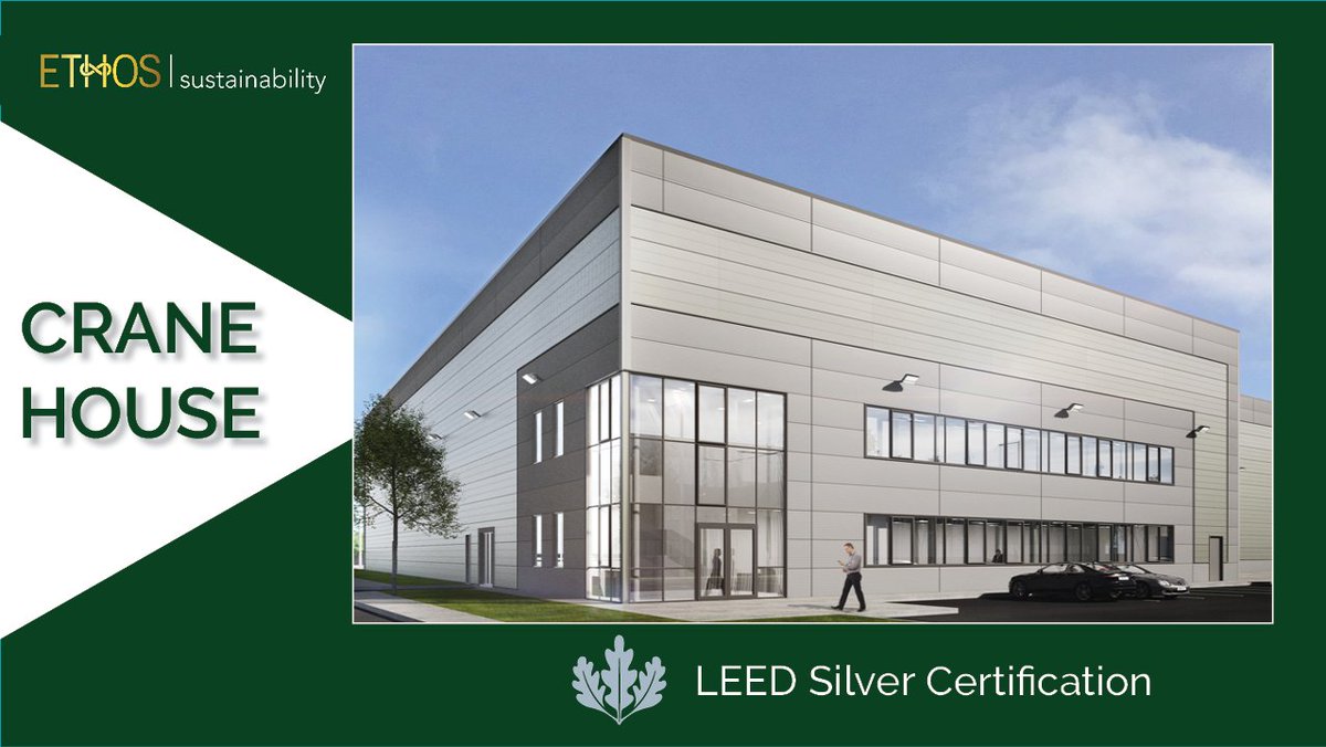 ethoseng's tweet photo. The Ethos Sustainability Team is proud to announce that another project has recently achieved LEED Silver Certification - The Crane House, located at Rohan Holding’s Dublin AirPort Logistics Park.
Well done to all involved in this project!

#LEED #Sustainability #EthosEngineering https://t.co/R48NLKPOTS