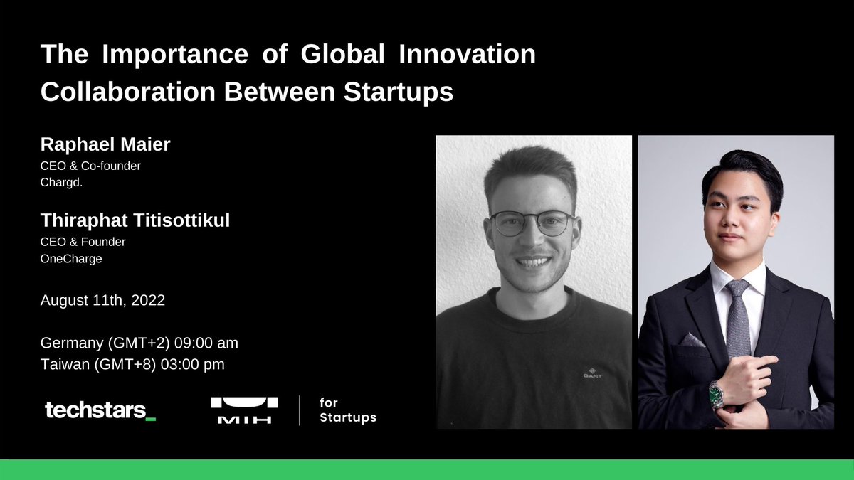 MihAlliance's tweet photo. #MIHforStartups Webinar Information Update! 

Besides Raphael, the CEO of Chargd, we have another great speaker, Thiraphat Titisottikul, the CEO of OneCharge. Thiraphat and his team are building the infrastructure for #EV charging stations.

Register now: https://t.co/V4OgVRuYdK https://t.co/abJcDrcBIJ